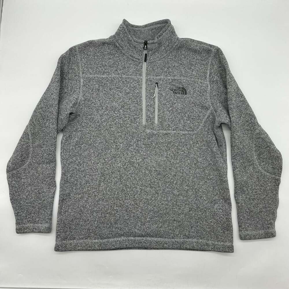 The North Face Gordon Lyons Mens Size Large Gray Fleece 1/4 Zip Pullover Sweater